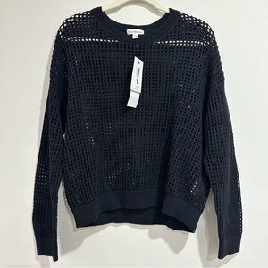 Calvin Klein Black Open-Knit Sweater